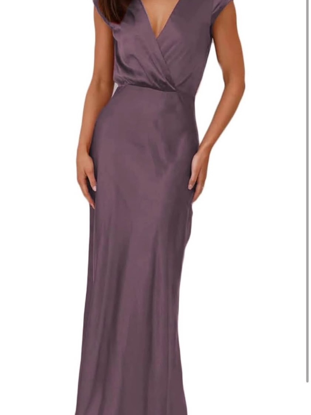 Plum V-Neck Wrap Maxi Dress – Women
